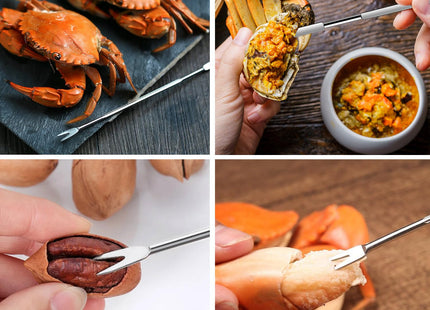 8 Pcs Crab Lobster Crackers and Picks Set, Crab Leg Cracker Tools, Seafood Crackers & Nut Cracker Set, Crab Eating Tool for Boil Supplies