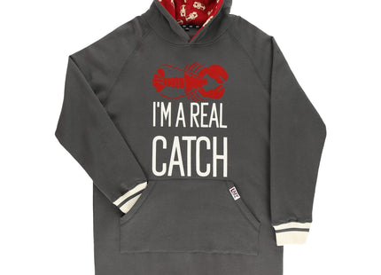 Lazy One Oversized Hoodie Sweatshirt, Comfortable Sleepwear, Lobster, S/M