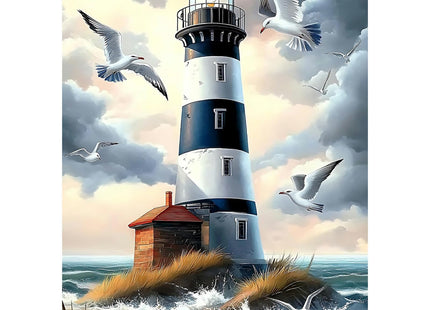 CEOVR Lighthouse Diamond Art Kits for Adults, Seagull 5D DIY Full Drill Diamond Painting Dots Gem Art, Adult Crafts Kits Arts and Crafts, Wall Decor for Home Office 12x16inch