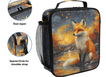 MFTJYO Fox Lunch Box Girls Kids Cooler Insulated Lunch Bag Cooler Bag Tote