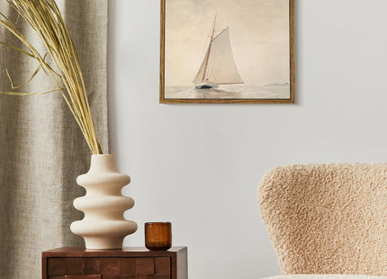 InSimSea Framed Wall Art for Living Room White Sailboat Wall Decor 8x10 In