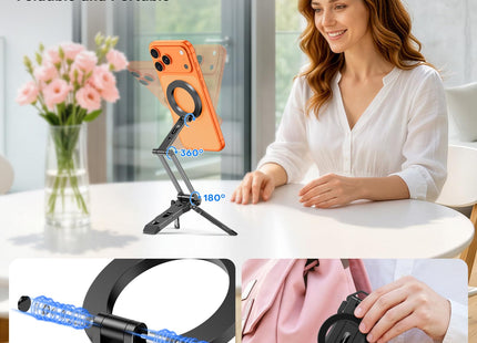 OMOTON TP06-E [3-Adjust] Sturdy Compact Magnetic Phone Tripod for iPhone 17