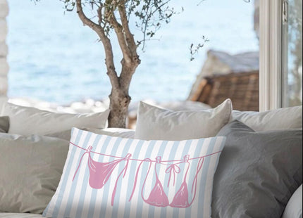 SJDFCSA Coastal Beach Pink Bikini 12x20 Pillow Cover