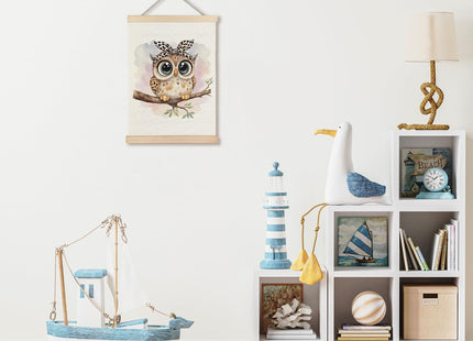 JINYO Owl Wall Decor, Coquette Leopard Bow Owl Wall Art Poster, Owl Decor for Home, Owl Gifts for Owl Lovers, Animal Lover Gifts, Owl Wall Decor Poster for Home Kids Room Playroom Nursery, 12x16 Inch
