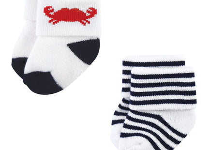 Luvable Friends Unisex Baby Newborn and Baby Terry Socks, Nautical, 6-12 Months