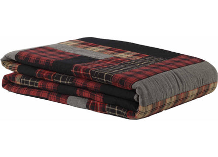 VHC Brands Rustic & Lodge Cumberland Red Bedding Accessory, Twin Quilt 68x86