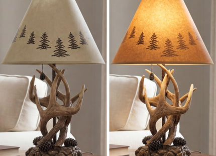 Signature Design by Ashley Derek Rustic Table Lamps, Living Room, Set of 2