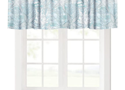 YSWOW Nautical Coastal Valance Curtain Beach Sea Starfish Coral Art Printed Window Drapes for Bedroom Living Room Decor W54xL18in Fabric 1 Panel