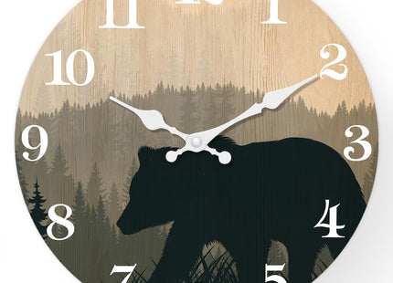 XFM Cabin Bear Wall Clock 16 Inch for Lodge