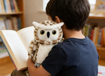 okegztoa Owl Stuffed Animal Toy 8" Ultra Soft Snowy Owl Plush Toy Fluffy and Cuddly Toy for Kids, Adults, Boys and Girls, for Birthday Christmas Halloween Easter Owl Gift