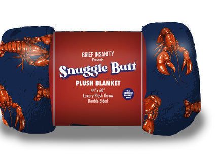 BRIEF INSANITY Snuggle Butt Luxury Plush Throw Blanket for Couch - Fuzzy Double Sided Ultra Soft Throw Blanket for Bed & Sofa - 44 x 60 Inches Cozy Bed Throws, Lobster