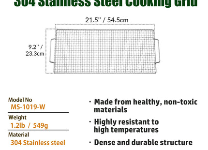 CAMPINGMOON Campfire Grill Grate 304 Stainless Steel MS-1019-W