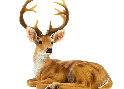 JHVYF 13" H Resin Buck Statue Home Office Decor Animal Figurine Deer Decorations Lawn Decor Housewarming Gift Garden Sculpture