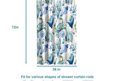 Final Friday Crab Cute Marine Animal Theme No Hook Waffle Weave Funny Shower Curtain with Snap in Liner Nautical Beach Bathroom Blue Ocean Decor Set 60 W x 74 H Inch Blue