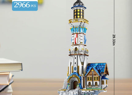 Reobrix Medieval Lighthouse Building Kit with Lights 2966PCS