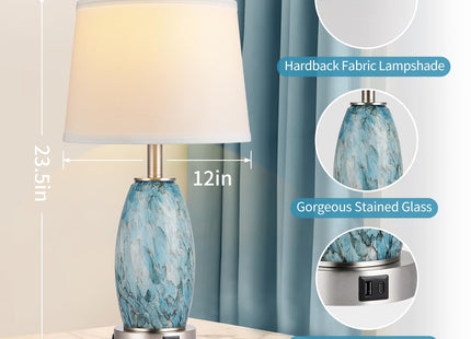 Lovlast 23.5" Coastal Modern Table Lamps Set of 2 for Living Room Bedroom