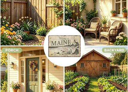 Welcome to Maine Aluminum Wall Sign 8 x 12 Inch