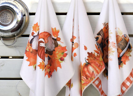 Bencailor 6 Pcs Fall Kitchen Towels Pumpkins Thanksgiving Dish Towels Maple Leaf Tea Reusable Hand Autumn Absorbent Cloth, 15.75'' x 23.62''(Yellow, Maple Leaf, Pumpkin, Dwarf, Sunflower)