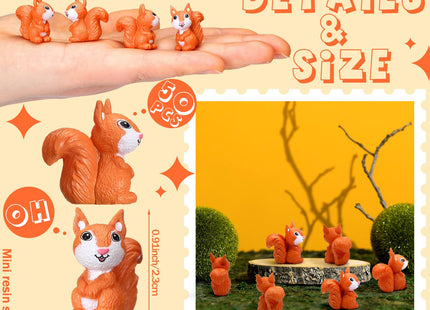Suzile 50 Pcs Mini Squirrel Figures Tiny Resin Squirrel Statue, Lively