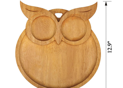 Owl-Shaped Wooden Charcuterie Board, 12" Cheese & Meat Platter, Large Serving Tray, Housewarming