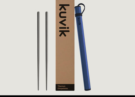 Kuvіk Titanium Chopsticks with Nautical Blue Carrying Case