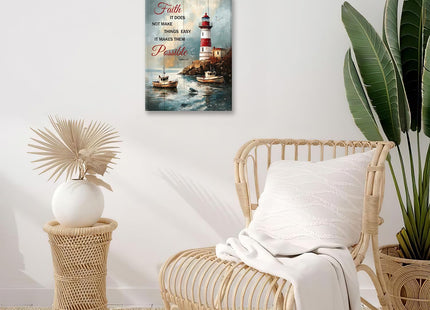 Trulave Ocean Lighthouse Wall Art Inspirational Quotes Canvas Decor 16x12
