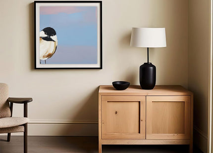 Nursery Wall Art Vintage Tilting Chickadee Wall Art 16x16 Inch Unframed