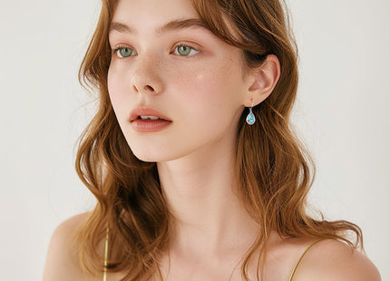 LOOVE Hummingbird Earrings Sterling Silver Filigree Turquoise Earrings Bird Dangle Earrings for Women Teardrop Leverback Earrings Hummingbird Jewelry Turquoise Gifts
