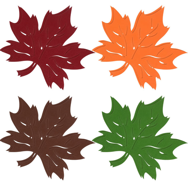 Tatuo 8 Pcs Fall Maple Leaf Placemats Autumn Placemats, 16.5 x 16.5 Inch
