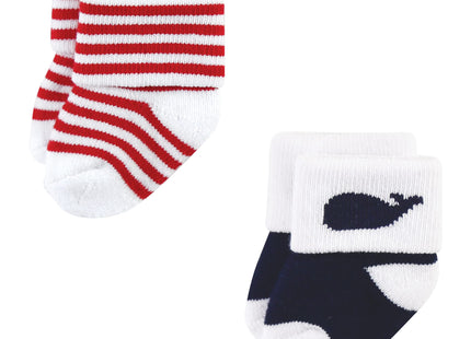 Luvable Friends Unisex Baby Newborn and Baby Terry Socks, Nautical, 6-12 Months