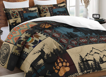 WeCozy Queen Comforter Set, 3 Pieces Deer Bear Bedding, All Season