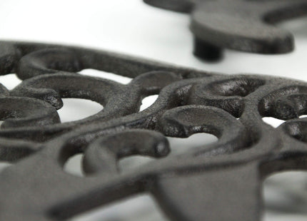 Set of 2 Black Enamel Cast Iron Bear Kitchen Trivets Lodge Decor