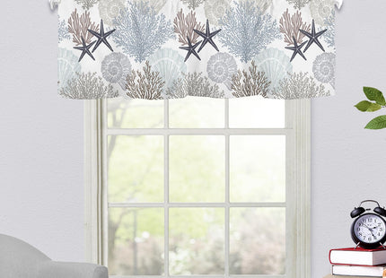 FJWMZ Summer Curtains Valances for Windows Coastal Seashell Window Valance