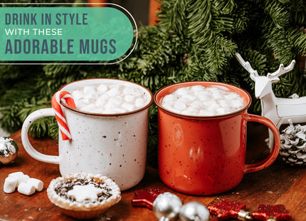 Comfify Speckled Campfire Mugs – Set of 6 – 14 oz – Multicolor