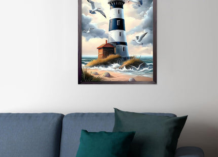 CEOVR Lighthouse Diamond Art Kits for Adults, Seagull 5D DIY Full Drill Diamond Painting Dots Gem Art, Adult Crafts Kits Arts and Crafts, Wall Decor for Home Office 12x16inch