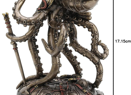 Veronese Design 6 3/4 Inch Tall Steampunk Octopus Space Observer Cold Cast Bronzed Resin Fantasy Collectibles Animals Figurine Space Alien Home Decor