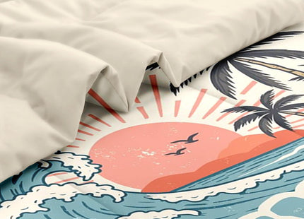 Pamnest Queen Comforter Set with Sheets, 7 Pieces Summer Beach Bedding