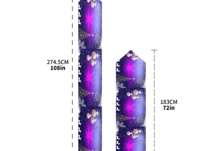 ALAZA Double-Sided Christmas Purple Snowflakes Christmas Tree Santa Claus on Deer Table Runner 18x72 Inches Long,Table Cloth Runner for Wedding Birthday Party Kitchen Dining Home Everyday Decor 28