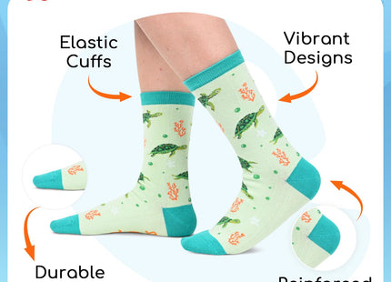 Zmart Turtle Gifts for Women Girls - Funny Sea Turtle Socks Ocean Gifts, Sea Animal Socks for Teens