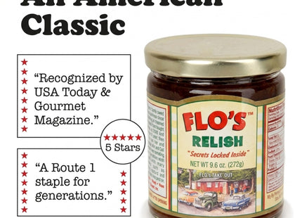 Flo's Hot Dog Relish - Original Homemade Secret Recipe - Two 9.6 Ounce Jars