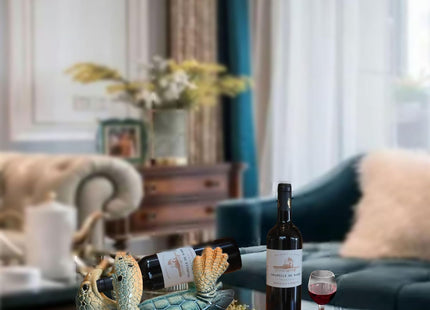 Sea Turtle Wine Bottle Holder Rack Countertop Beach Room Coastal Decor
