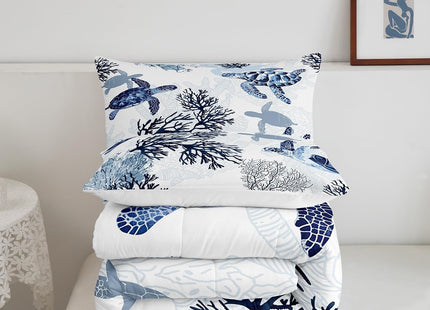 Erosebridal Hawaiian Turtle Bedding Set Retro Sea Turtle Comforter, King