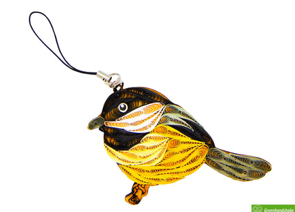 Quilling Bird Lovers Collection – Handmade Quilled Ornaments for Animal Lovers, Home & Holiday Decorations, Car, Bag, or Phone Charms by GREENHANDSHAKE (Black-Capped Chickadee)