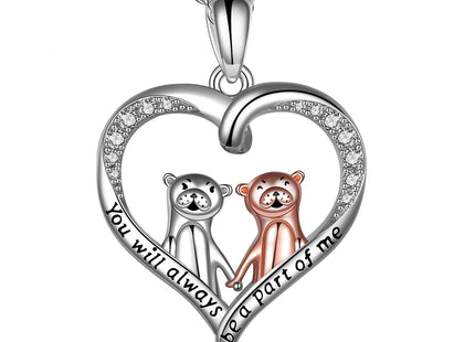 ONEFINITY Otter Gifts Necklace for Women Sterling Silver Sea Otter Necklace Cute Animal Otter Pendant for Mom Sister Jewelry Gift