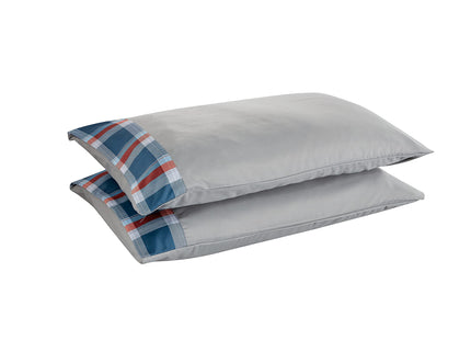 Sheets & Beyond Cabin Printed Super Soft Cotton Touch Microfiber 4 Piece Bedroom Sheet Set (Full Size, Plaid Grey)