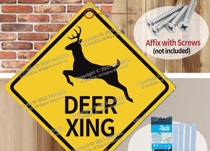 MOLESS 12x12″ Deer Crossing Sign, Deer Xing Road Sign Decor, 2308