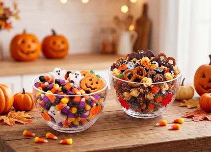 Potchen 2 Pcs Glass Candy Bowls, Maple Leaves and Pumpkin