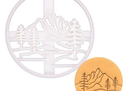 Mountain with Pine Tree Forest cookie cutter, 1 piece - Bakerlogy