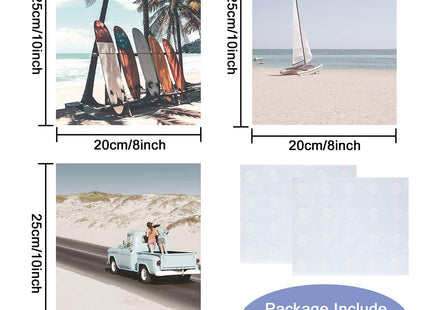 9 Pieces Beach Wall Art Prints Ocean Beach Decor Nautical Themed Posters Teens Girls Bedroom Decor, 8 x 10 Inch, Wall Art Decoration for Men and Women Living room Bedroom
