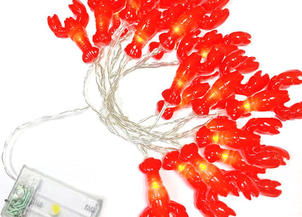 Sezrgiu Lobster String Light Battery Operated 20 LED Lobster Fairy Night Lamp for Summer Camping Wedding Birthday Bedroom Home Parties (3m/20led, Lobster)